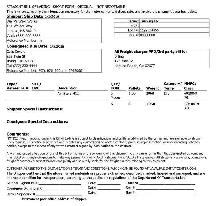 Electronic Bill of Lading, BOL